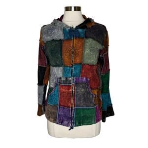 The Collection Royal Patchwork Full Zip Cotton Jacket Nepal Women’s Medium